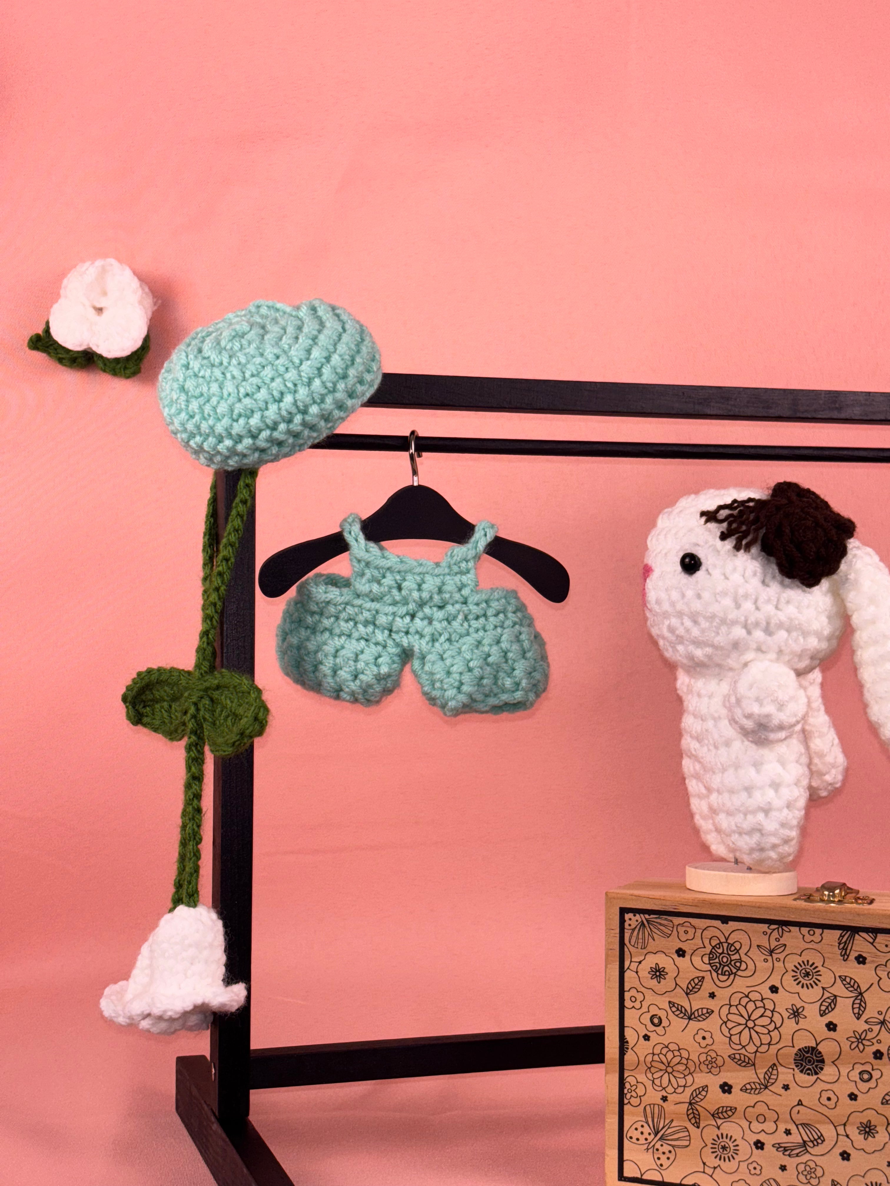 Teal Blue Overall and Hat Set