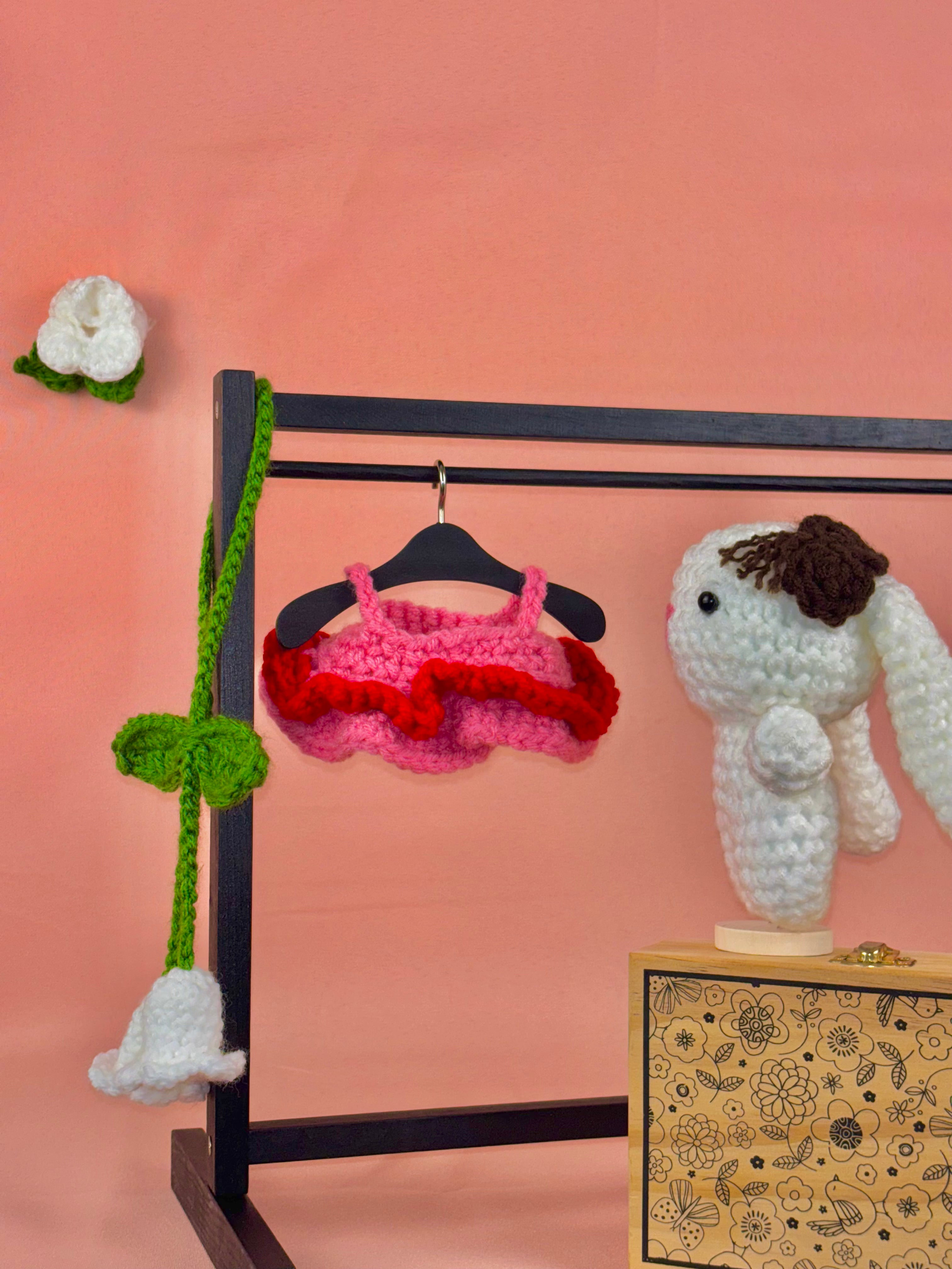 Pink and Red Ruffle Dress