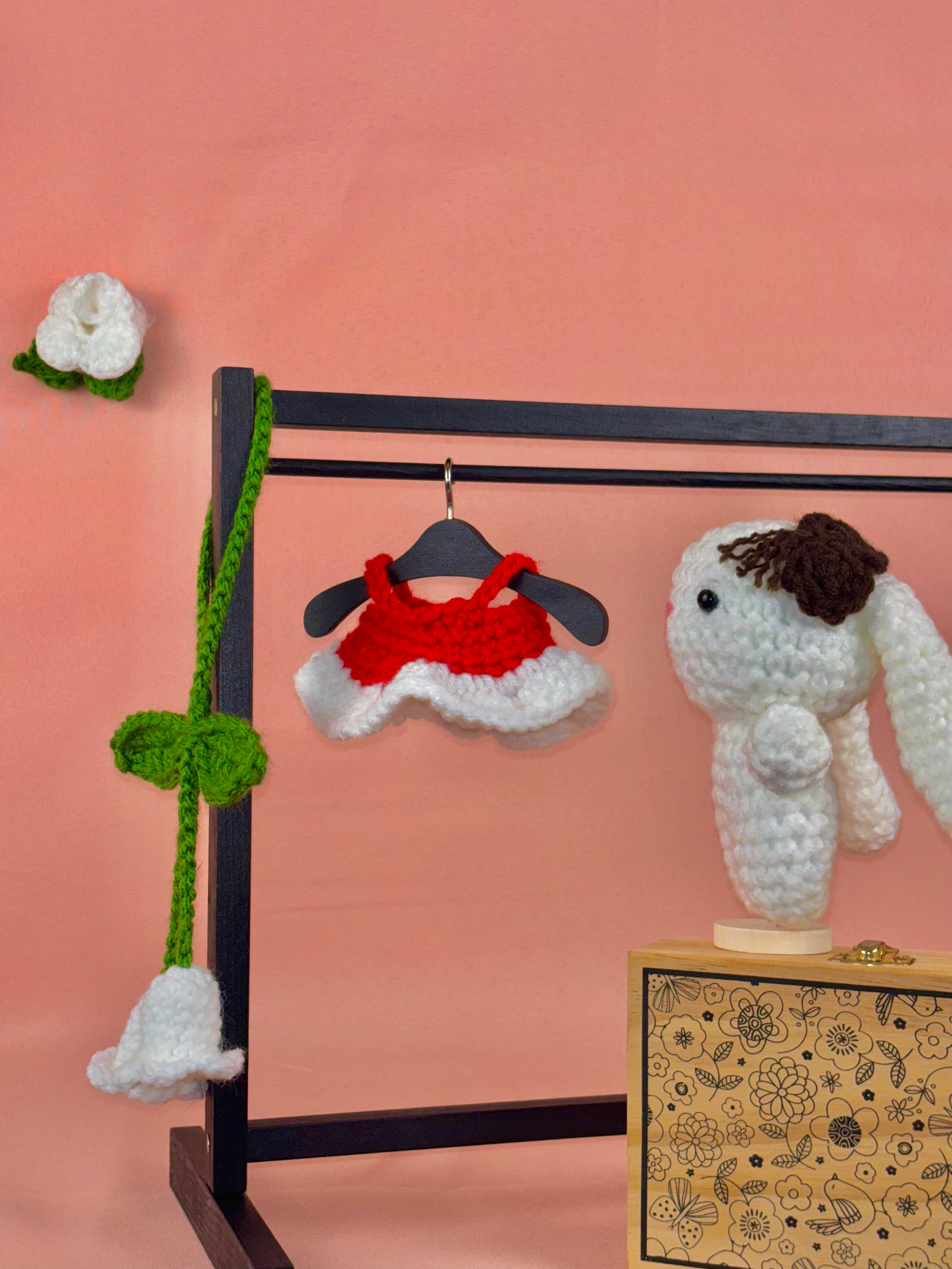 Red and White Ruffle Dress