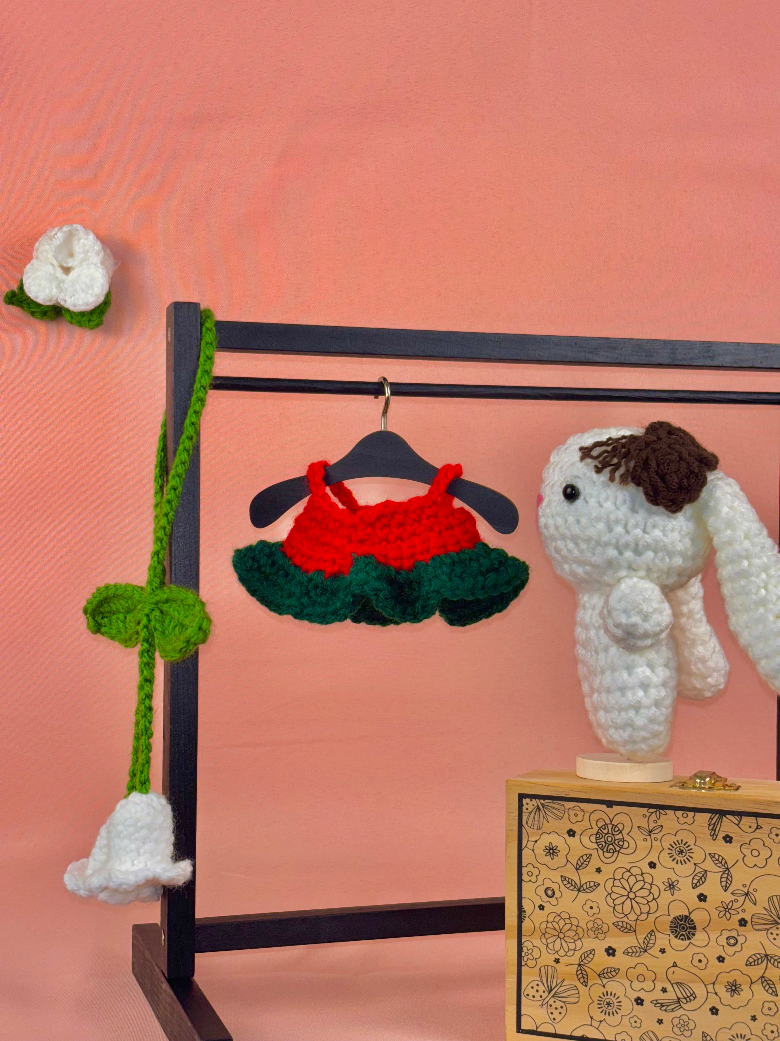 Red and Green Ruffle Dress